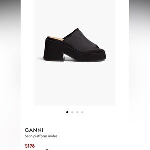 GANNI satin platform mules black